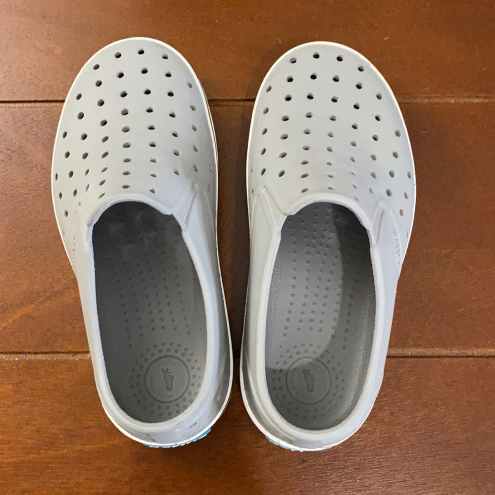 Gray rubber slip on shoes